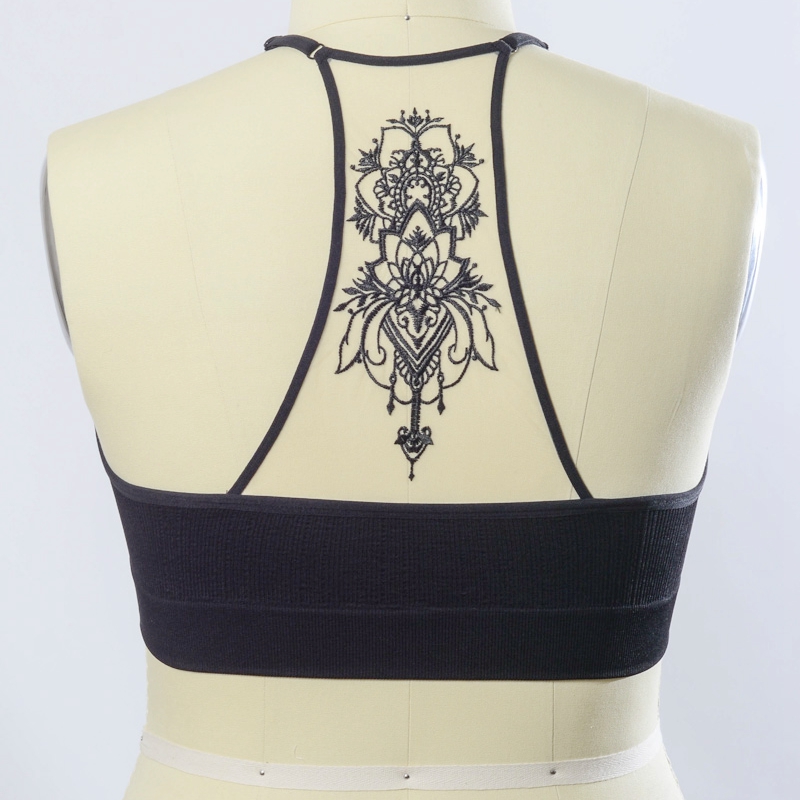 GA-5330 Plus Størrelse Tattoo Mesh Racerback Bralette